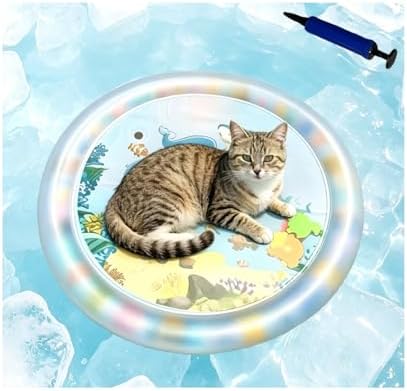 2Pcs Extra Thick Pet Sensory Play Mat and Air Pump, Interactive Cats Toy,S