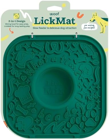 Woof LickMat, Slow Feeder Mat for Dogs, Green