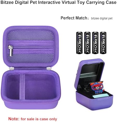 Elonbo Carrying Case for Bitzee Disney/Bitzee Magicals/Bitzee Interactive Toy Digital Pet, Bitzee Digital Virtual Toy Hard Travel Bag, Electronic Pets Toys Storage Cover Holder, Purple