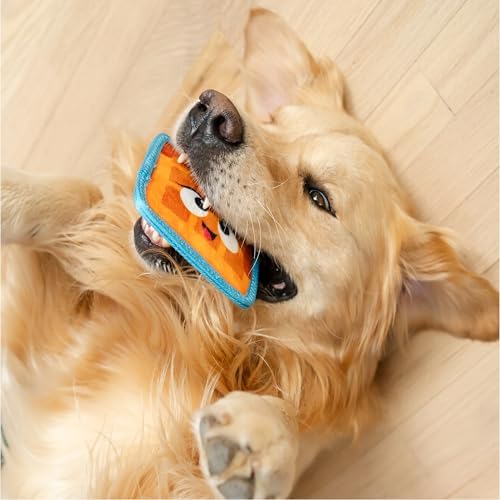 Outward Hound Tough Skinz Durable Chew Plush Squeaky Dog Toy, Waffle, 4.7"
