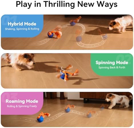 Cheerble Smart Interactive Dog Toy, Wicked Ball Rolly, Automatic Moving, Bouncing, Rotating, E-TPU Material, Active Rolling Interactive Dog Ball for Medium and Large Dogs (Blue)