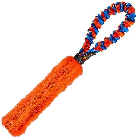 Tug-E-Nuff Pocket Fauxtastic (Orange) Bungee Dog Tug Toy (13 inches)