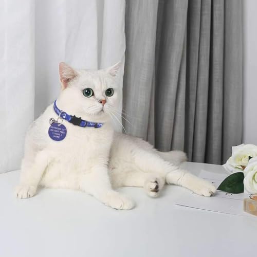 KOOLTAIL Cat Collar with Bell,3 Pack Do Not Feed Cat Collars with Warning Board Hanging Do Not Feed Me,Cute Lightweight Adjustable Breakaway Kitten Collar with Safety Buckle