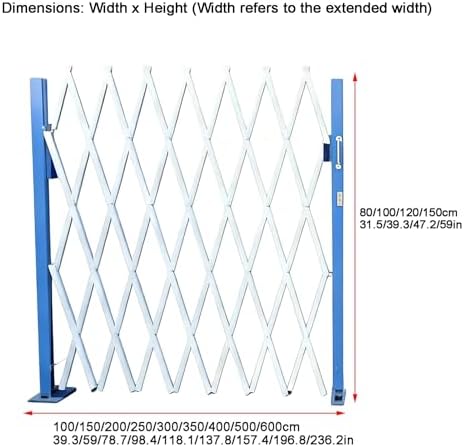 Industrial Folding Security GateRetractable Scissor Door Barricade for Schools & WarehousesAccordion Gate with Casters (31.5x157.5in) Heavy Duty Safety Barrier