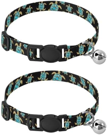 TurtlesTurquoise Easy to Clean Small Dog Collar 2 Pack Adjustable Pet Collar
