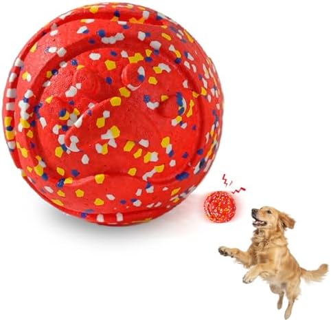 Mankoda Durable Dog Toy Ball, 5" Big Ball for Aggressive Chewers - Red