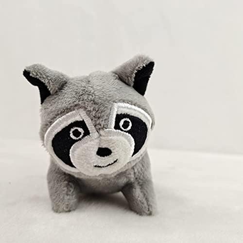 Glow Pups Raccoon Dog Toy 3 Pack with Squeaker, Plush Hide and Seek Dog Toys for Small to Medium Dogs, Burrow Replacement Animals, Woodland Gray, 3 x 5 x 2 inches
