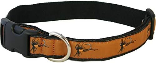 The Good Dog Company- Hemp Dog Collar Hunting and Fishing - Mallard and Fly … Large (Fits 15"-26" Neck), Earth Fly. 1" Wide
