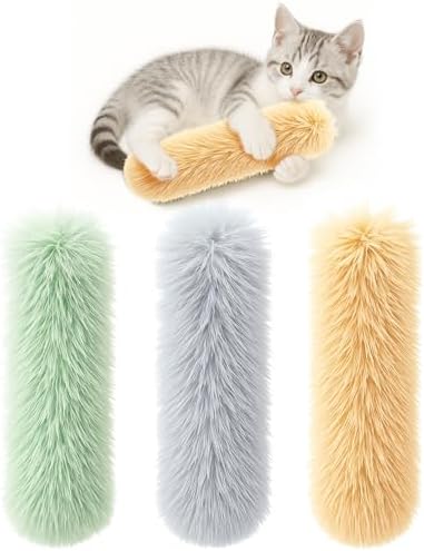 Cat Toys, 3 Pack Crinkle Catnip Pillow Toys for Indoor Cats