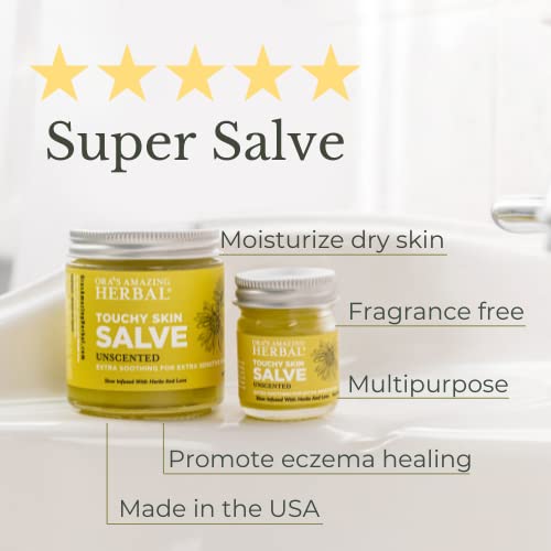 Ora's Amazing Herbal Salve & Butter Set for Dry Skin, Eczema Cream Treatment, Touchy Skin Salve, Ultra Healing Body Butter, Organic Calendula for Skin, Herbal Salves, Unscented Skincare
