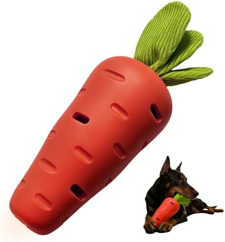 Tough Dog Toys Squeaky Carrot Toy for Aggressive Chewers Nylon