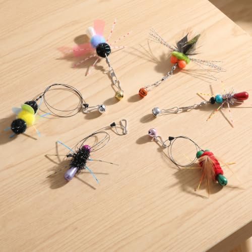 6 Pcs Cat Wand Attachments, Cute Simulation Insect Cat Wand Toys