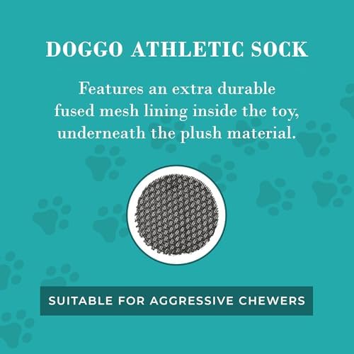 Haute Diggity Dog Doggo Athletic Sock Plush Dog Toy, Funny Parody Chew Toys