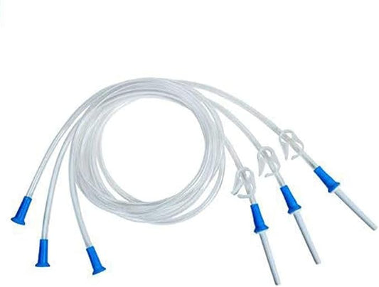 HealthAndYoga™ Replacement Enema Tubing – Super Economical, Hygienic, Medical Grade PVC - 1.5 Meter with Hose Clamp and Nozzle – Enema Supplies Compatible with most Bucket Bag Kits (3 Set)
