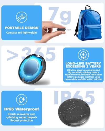 Air Tags for Android,Air Tags-1 Pack Android,2 Year Battery Life,Air Tracker Tags with 1 Lanyard,Google Find Trackers for Google'S Find Hub App,IP65 Waterproof Luggage Tracker for Keys