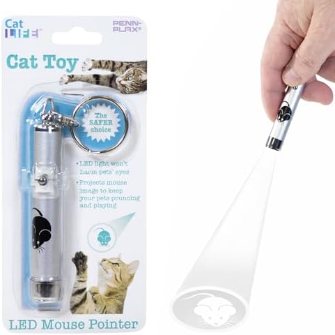Penn-Plax LED Mouse Projection Toy for Cats - Interactive Cat Toy with Moving Mouse LED Projection for Indoor Chase Play, Exercise, Activity, Mental Stimulation & Everyday Fun - 0.5 x 4.5 x 4 Inches