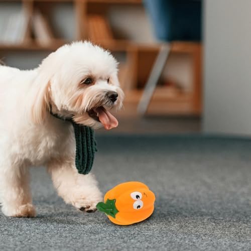 Balacoo 2-Pack Squeaky Pumpkin Dog Toys 4.73In Latex Chew