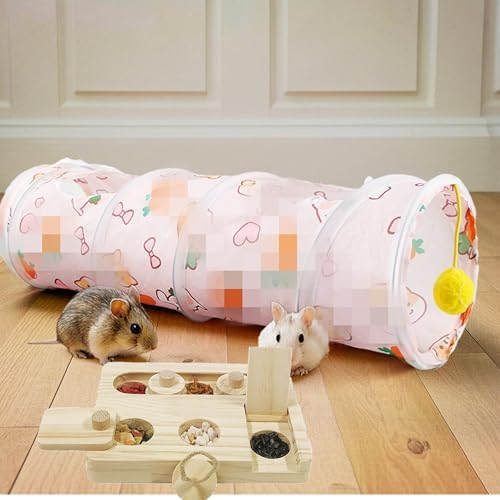 alfyng Guinea Pig Foraging Toys-6 in 1 Hamsters Wooden Interactive Toys