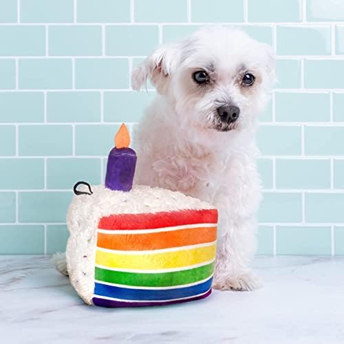 Huxley & Kent Power Plush Squeaky Dog Toy, Funfetti Cake, Small