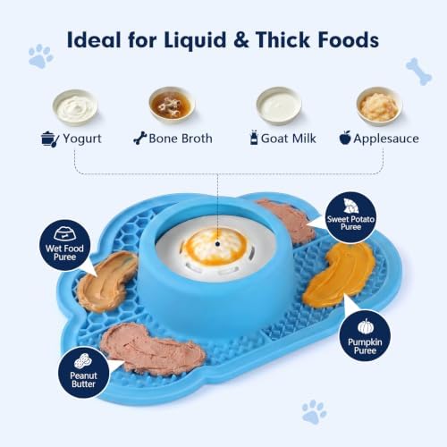 Anti-Slip Slow Feeder Dog Bowl and Lick Mat with Rolling Ball