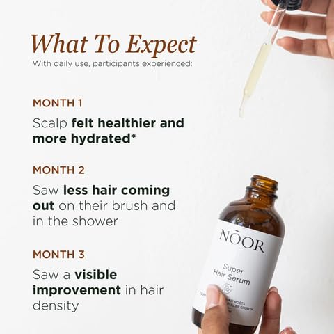NOOR HAIR Growth Super Hair Serum for Frizzy and Damaged Hair, Prevent Hair Loss & Thinning, Hair Treatment Serum for Women