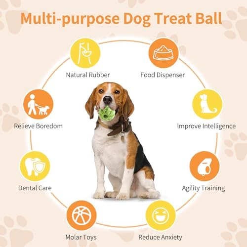 Interactive Dog Toys, Dog Puzzle Ball, Pet Chew Relieves Anxiety, Cleans Teeth,Dog Toys to Keep Them Busy,Outdoor Dog Entertainment for Small and Medium Dogs (3 Pcs)