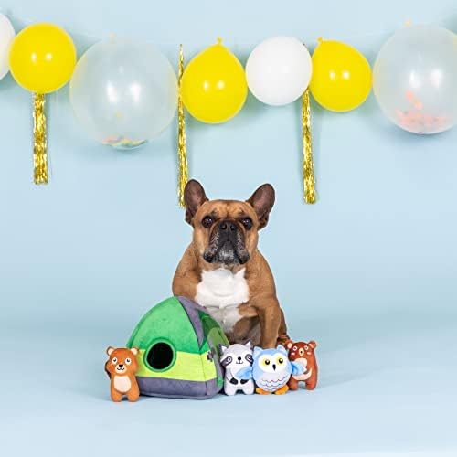 Fringe Studio Hide & Seek Burrow Plush Dog Toy Set, Happy Campers(289216), Multicolored