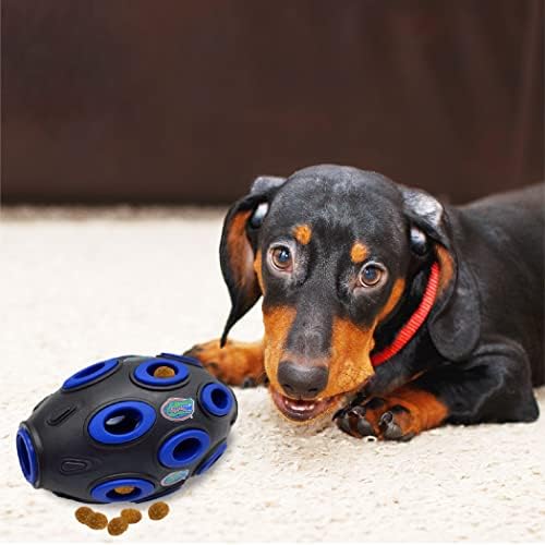 Pets First NCAA Florida Gators Football Treat Dispensing Toy for Dogs and Cats, Rubber Ball Dog Toy, Interactive Fun Dog Treat Toy, Natural Rubber Dog Feeding Toy