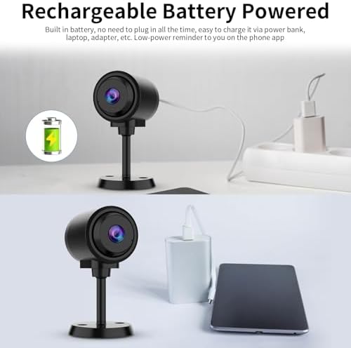 VSTARCAM Tiny Camera for Home Security 1Pcs, 2.4GHz WiFi Portable Battery Operated with IR Night Vision, Human Detection, 136° Wide Angle, Baby Monitor Small Motion Activated Camera