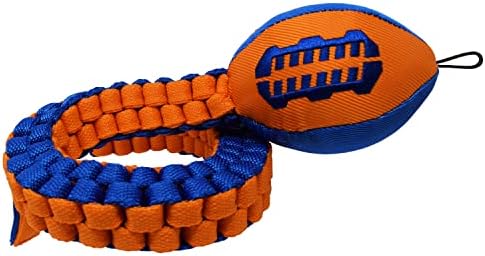Nerf Dog Vortex Chain Tug Dog Toy with Squeaker Football Head, Lightweight, Durable, Water Resistant, 30 Inches, For Medium to Extra-Large Breeds, Single Unit (3474)