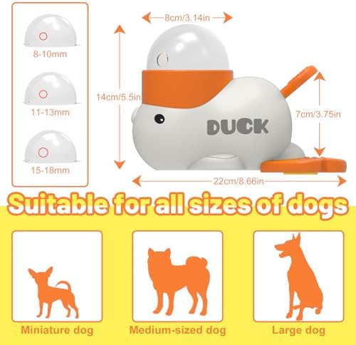Dog Interactive Treat Dispenser Toy Food Puzzle Slow Feeder Duck-Shaped Dog Puzzle Feeders for Small Medium Dogs Cats IQ Training Reduces Bloating for Healthy Eating (White)