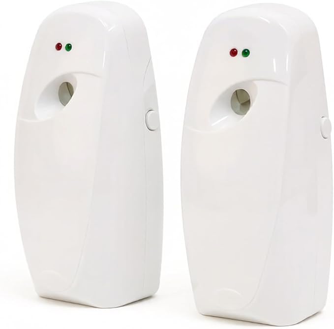 Automatic Diffusers, Battery Operated Scent Dispenser Wall Mount & Tabletop Aromatherapy Sprayer, Adjustable Spray Frequency Air Freshener for Home Bathroom Office Hotel(2 Pack)