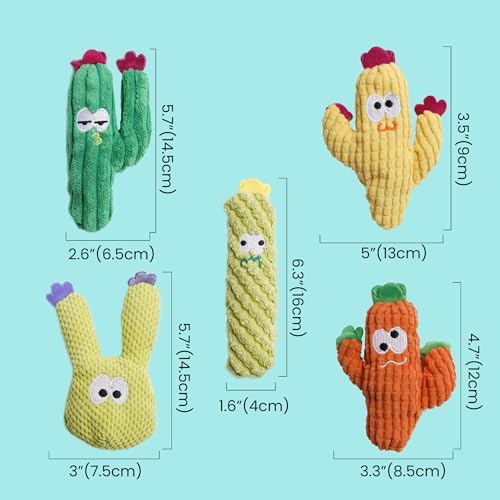 Cactus Catnip Toys, 100% Pure Organic Catnip-Filled Toys Without Cotton