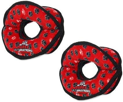 TUFFY® 2 Pack Ultimate 4Way Ring Ultra Durable Plush Dog Toys