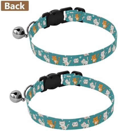 Cute Cartoon Cats Easy to Clean Cats Collar 2 Pack Cat Neck Collar