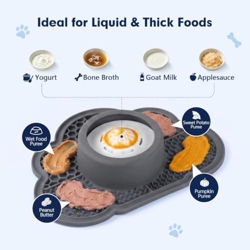 Anti-Slip Slow Feeder Dog Bowl and Lick Mat with Rolling Ball