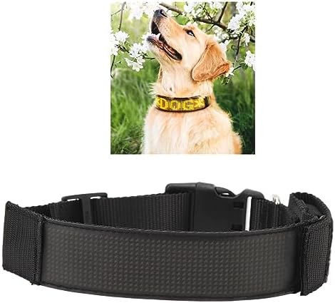 Programmable LED Dog Collar with App Control, Rechargeable High Visibility Yellow Pet Safety Collar for Night Walks, Compatible with SPOTLED App