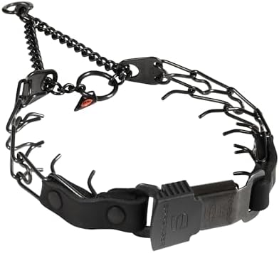 Herm Sprenger 2.25mm Prong Collar for Dog Training – Quick Release Clicklock & Swivel Ring - Dog Training Collar with Black Stainless Steel 2.25mm Prongs for Small Dogs (14-19" Neck)