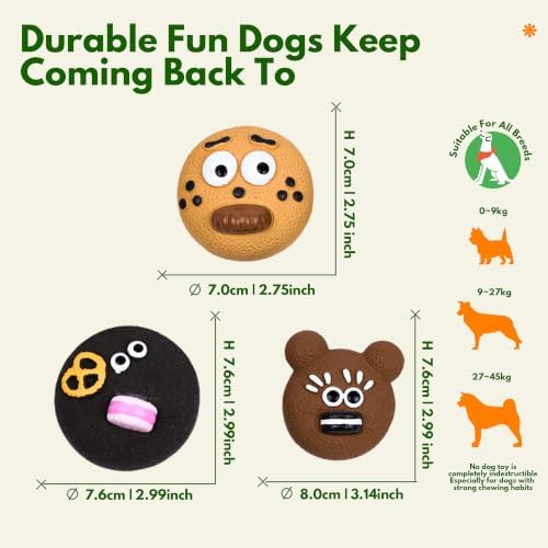 Soft Latex Squeaky Dog Toys for Enrichment, Puppy Chew Toy for Teething-3''