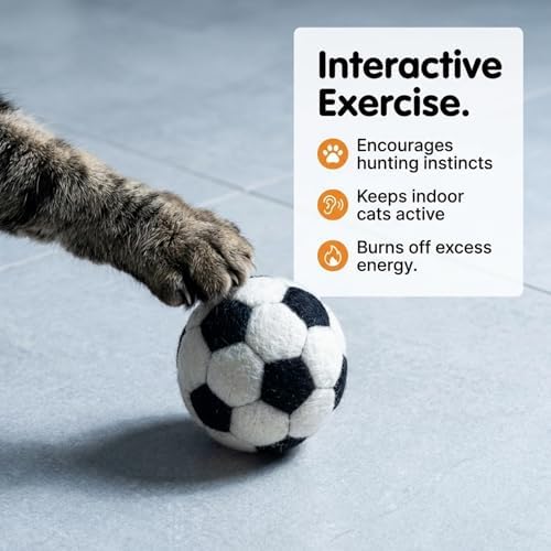 Glaciart One Catnip Sports Wool Balls for Cats, 5 Pack Toys