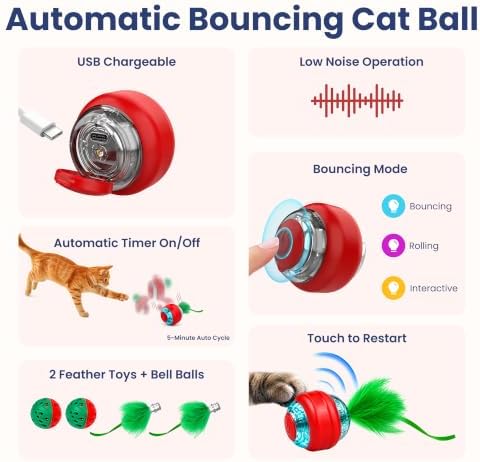 PAWSPIK Spin & Chase Interactive Smart Cat Toy