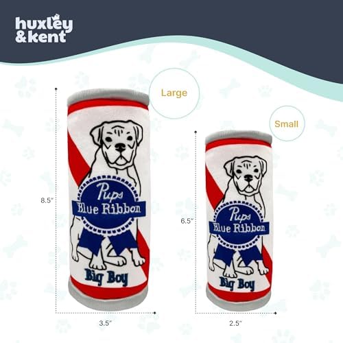 Huxley & Kent Power Plush Squeaky Dog Toy, Pups Belly Rubbin, Large