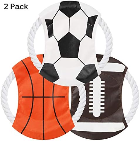 Dog Toys Flying Disc Rope Toy Chew Toys 2 Pack for Dogs Flying Discs Training Cotton Rope-Dog Toy Pack Set DT1-2P Rambon Ball