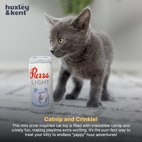 Huxley & Kent Plush Crinkle Catnip Cat Toy, Purrs Light