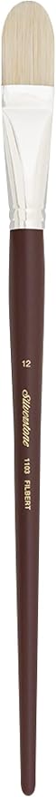 Silver Brush Limited 1103-12 Silverstone Filbert Paintbrush for Oil Painting, Size 12, Long Handle