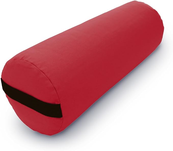 Bean Products Cotton Batting Yoga Bolster - Studio Grade Round or Rectangular Restorative Yoga Pillow for Pilates and Yin Practice - Soft Yet Firm Support with Cotton Cover - Made in The USA
