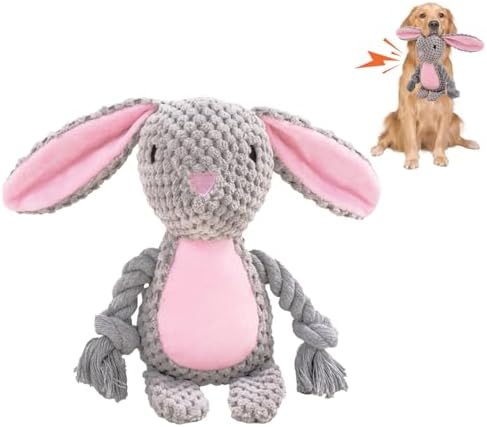 Easter Dog Toys,Easter Rabbit Bunny Egg Plush Squeaky Toys,Easter Rabbit Plush Squeaky Chew Toys for Small Dogs