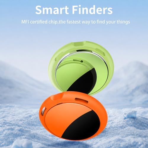 2 Pack Tracker Tags Finder Apple Find My MFi Certified Waterproof iOS Only | Bluetooth Air Smart Tags Item Finder Locator Worldwide Tracking for Key Pets Wallet Backpack Dogs Luggage Replaceable Battery
