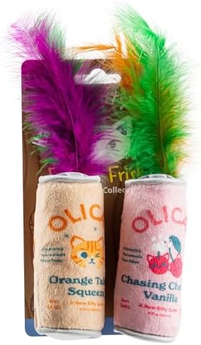 Haute Diggity Kitty Olicat Cherry + Orange Set, Soft Plush Cat Toys