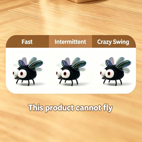 Interactive Cat Toy, Fluttering Electric Bug Cat Toy, with Vibrating Flapping Wings, Touch Activated Rechargeable Auto Motion Kitten Toy, Indoor Cats Self Play（Fly）